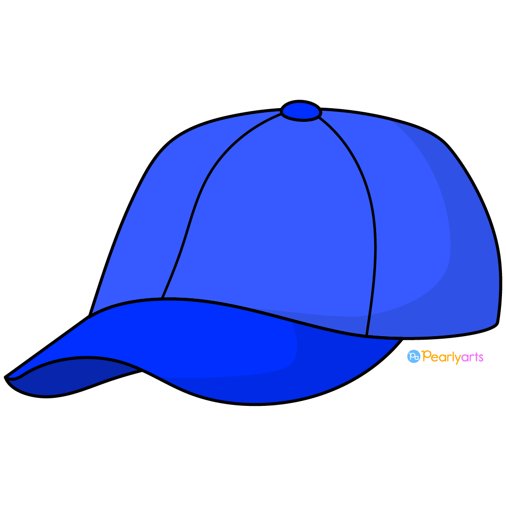 FREE Blue Cap Clipart with outline WM | Pearly Arts