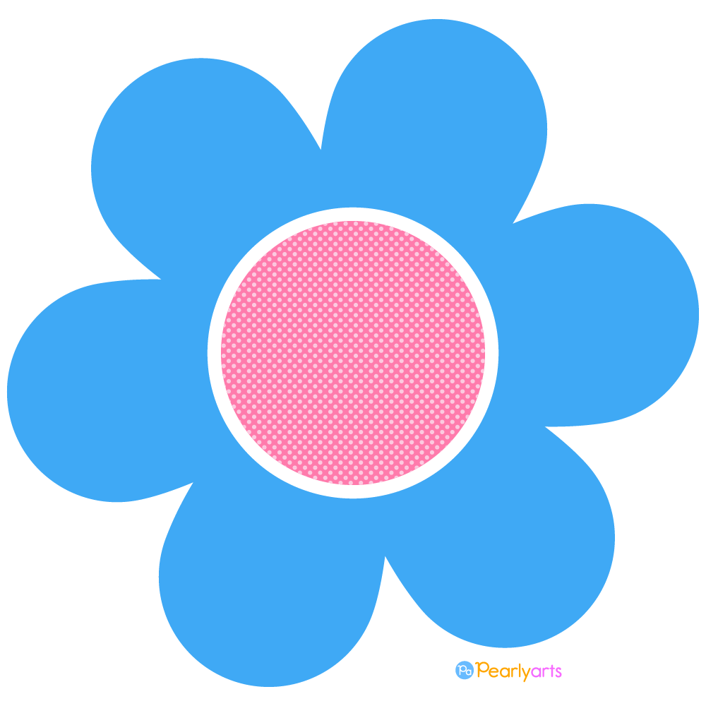 FREE Blue Flower Clipart WM | Pearly Arts