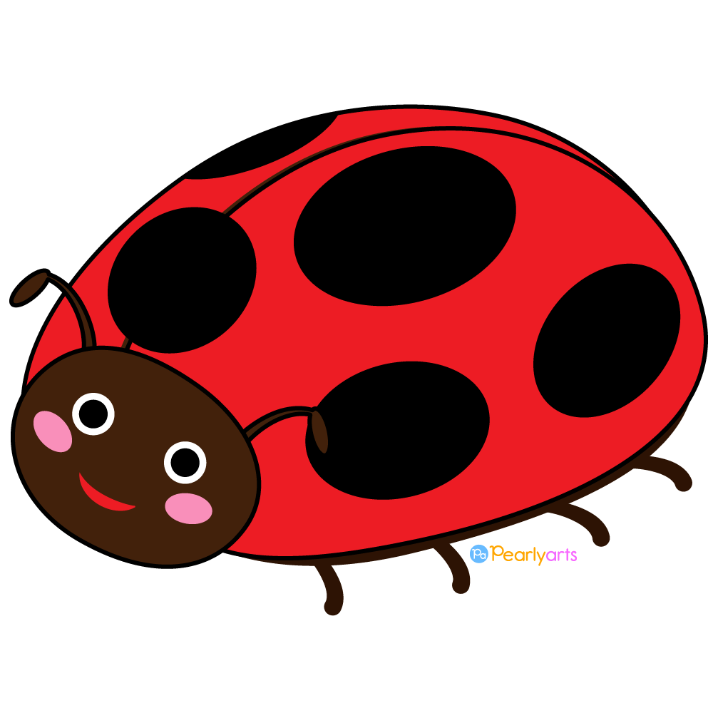 FREE Cute Ladybug Clipart with outline | Pearly Arts
