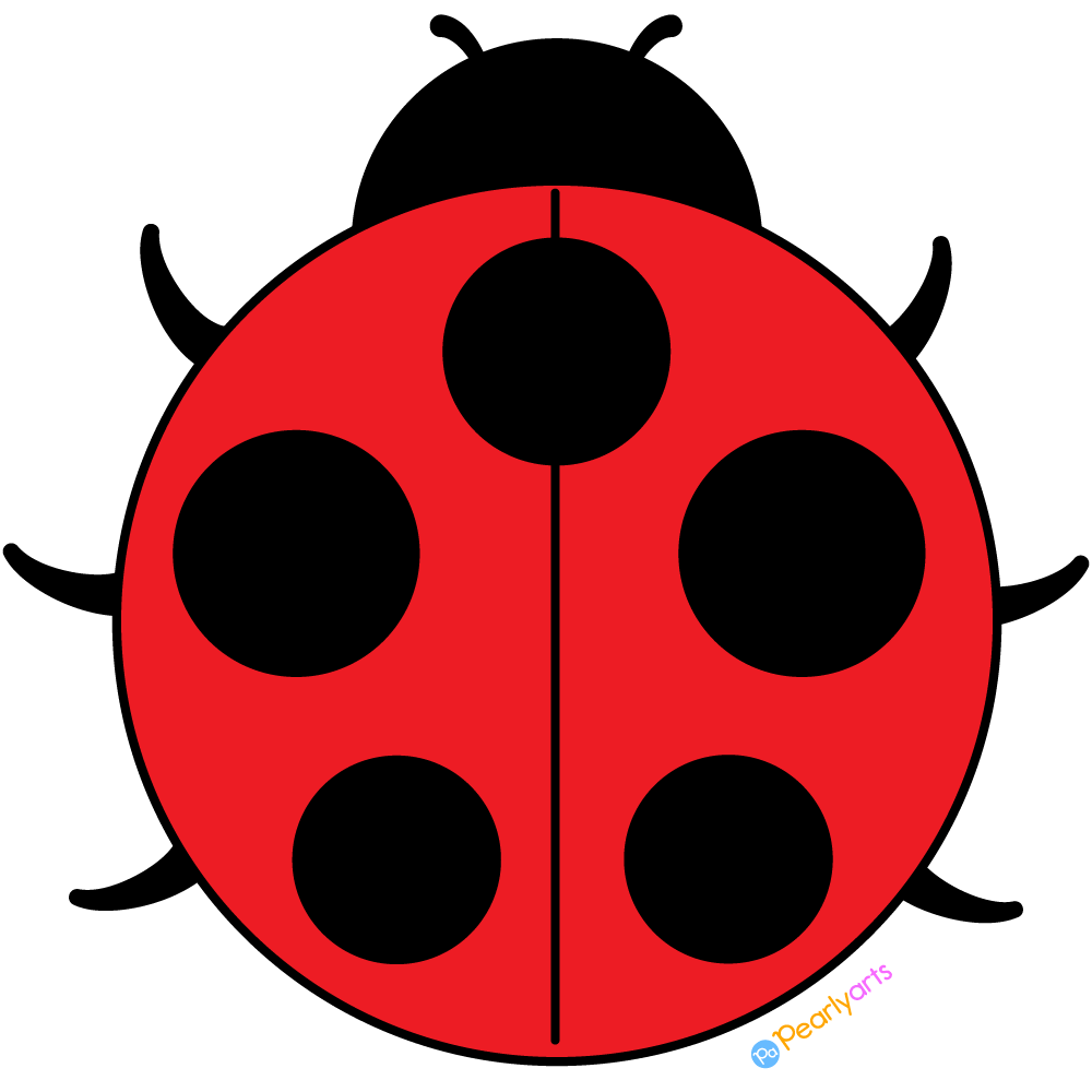 FREE Ladybug Clipart with outline WM | Pearly Arts