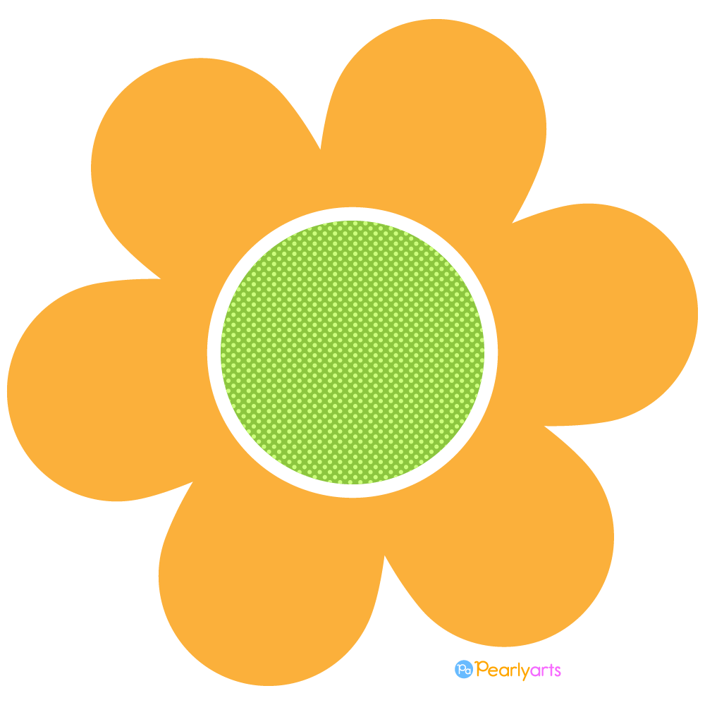 FREE Orange Flower Clipart WM | Pearly Arts