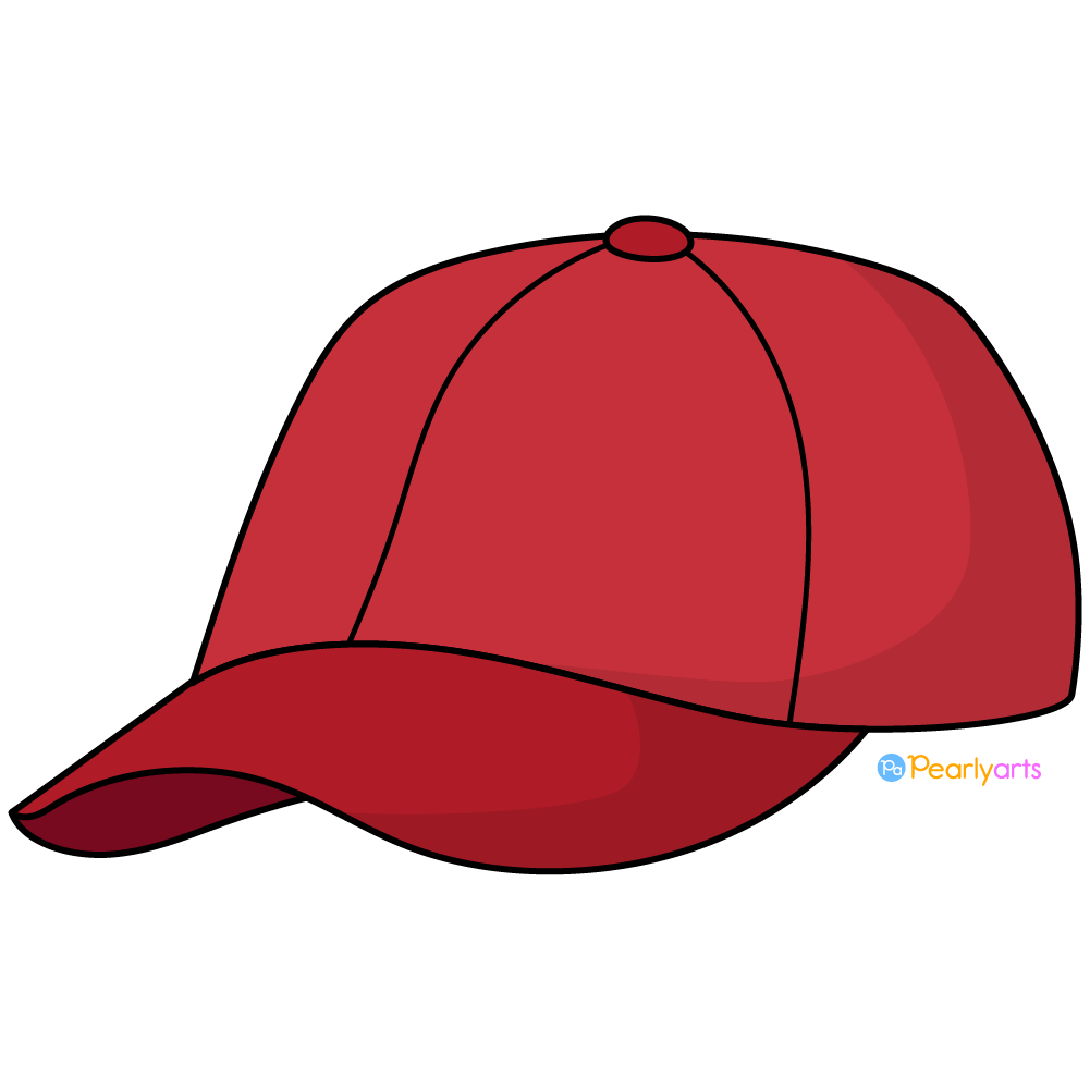 FREE Red Cap Clipart with outline WM | Pearly Arts