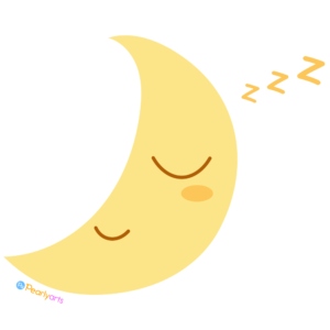 FREE Sleeping Half Moon Clipart WM | Pearly Arts