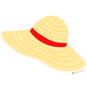 FREE Yellow Summer Hat Clipart WM | Pearly Arts