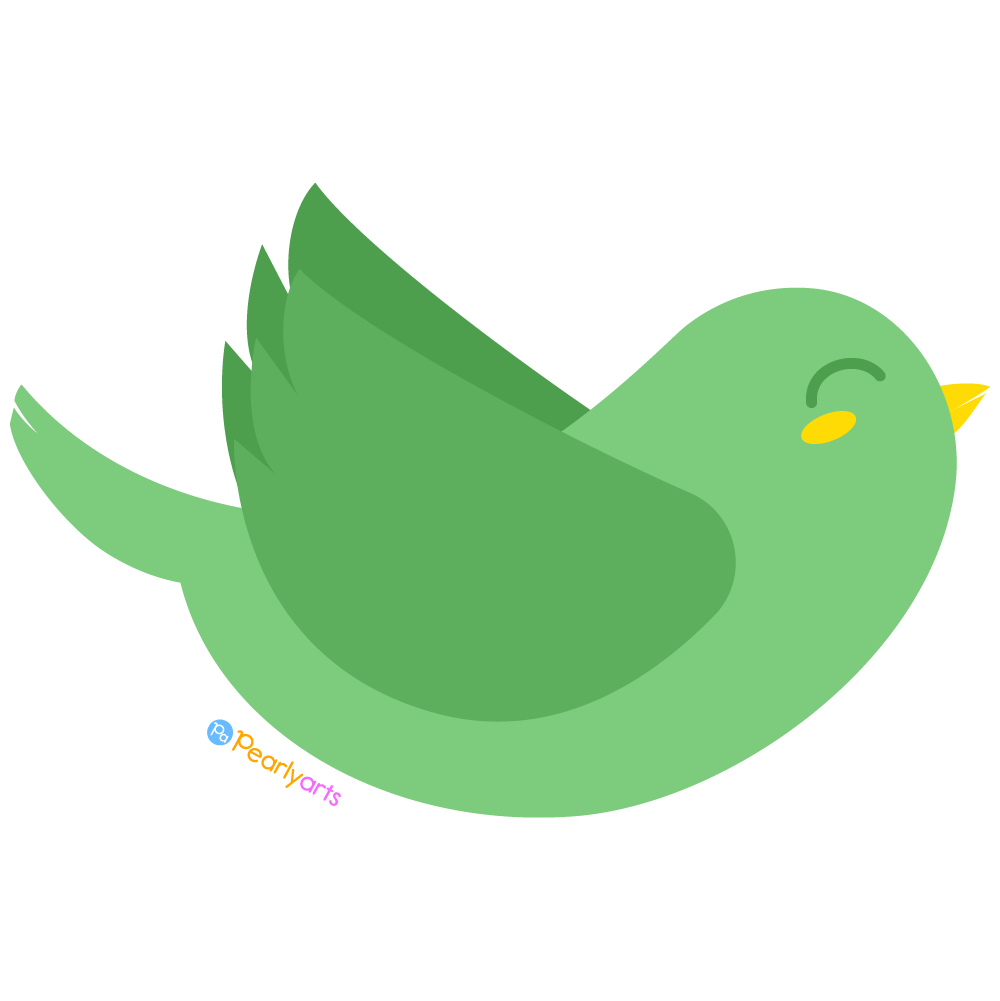FREE Cute Green Bird Clipart WM | Pearly Arts