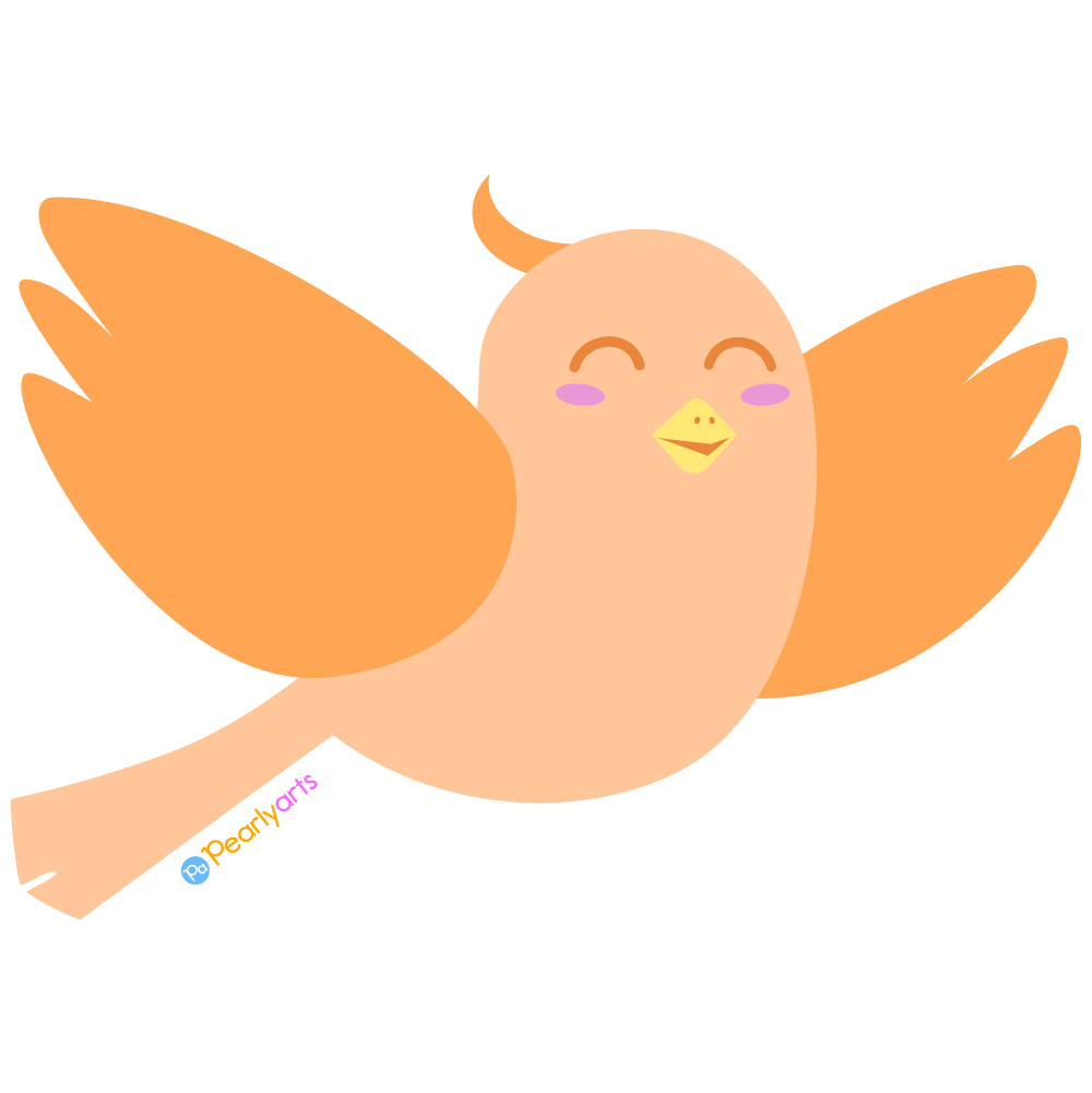FREE Cute Orange Bird Clipart WM | Pearly Arts