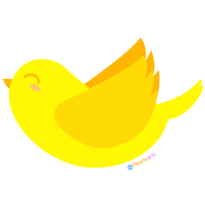 FREE Cute Yellow Bird Clipart WM | Pearly Arts