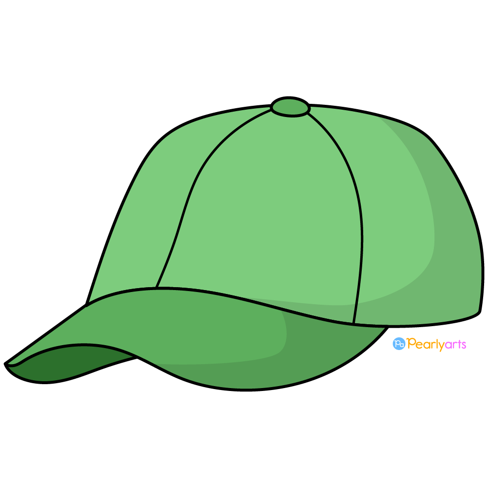 FREE Green Cap Clipart with outline WM | Pearly Arts