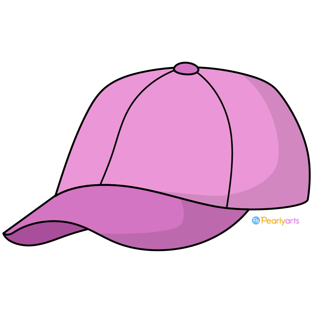 FREE Pink Cap Clipart with outline WM | Pearly Arts