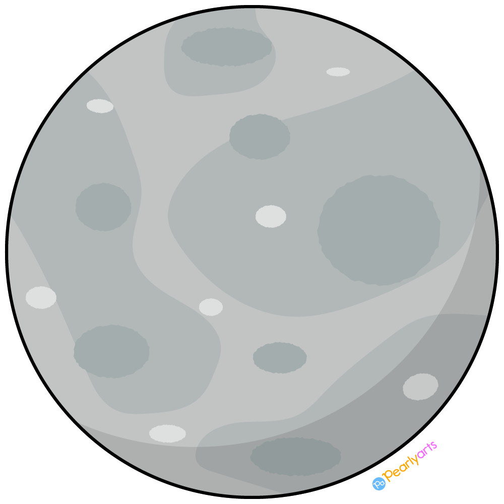 FREE Planet Mercury Clipart with outline WM | Pearly Arts