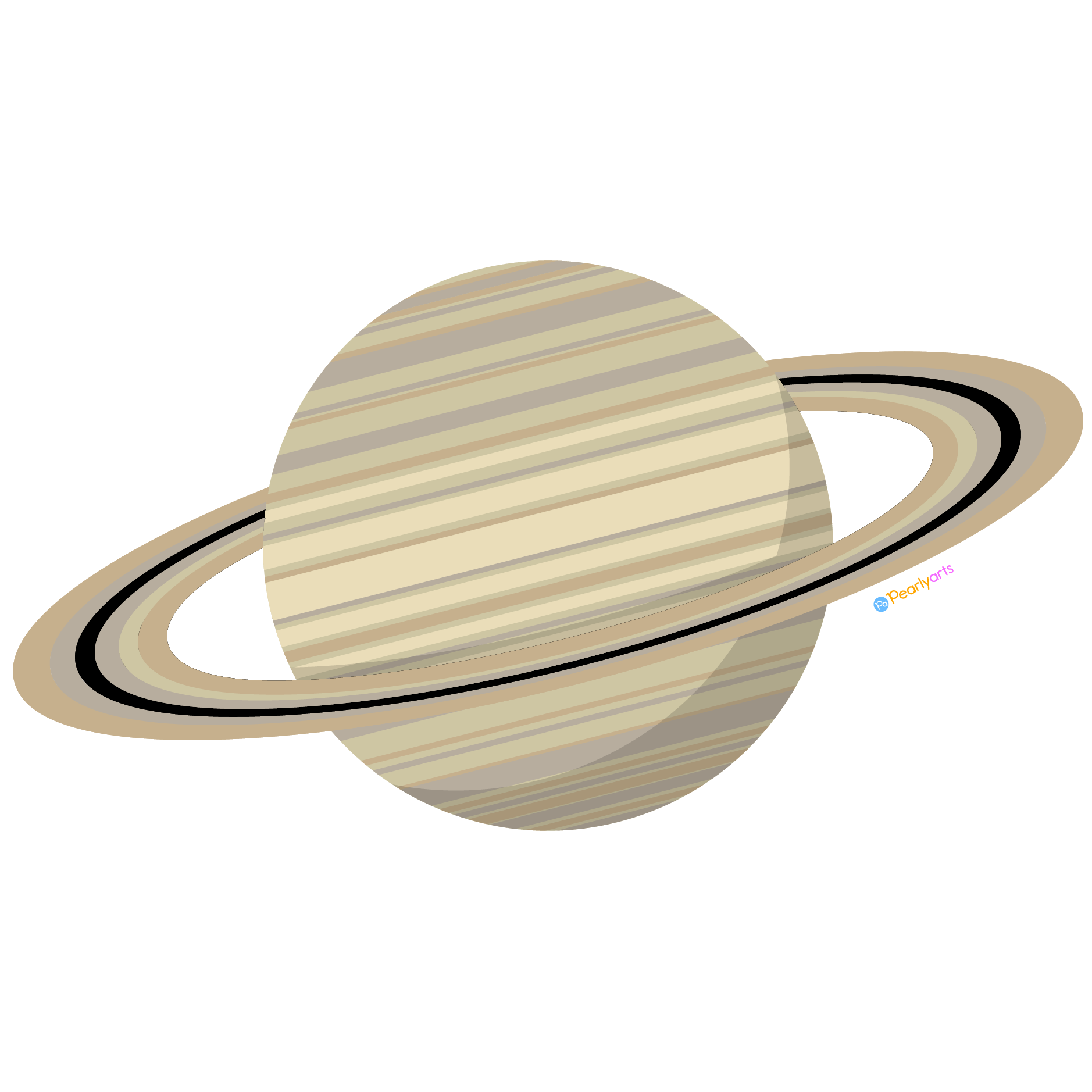 FREE Planet Saturn Clipart WM | Pearly Arts