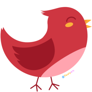 Free Cute Red Bird Clipart WM | Pearly Arts