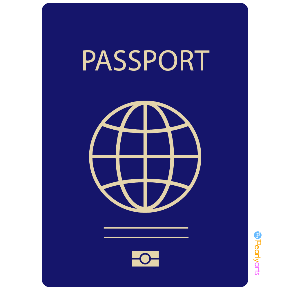 FREE Blue Passport Clipart WM | Pearly Arts