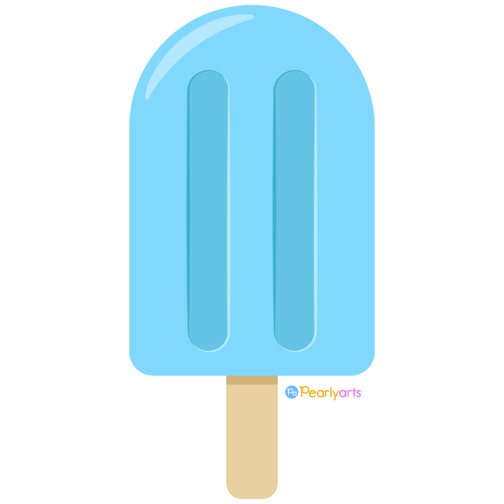 FREE Blue Popsicle Clipart WM | Pearly Arts