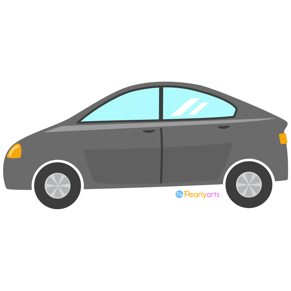 FREE Gray Car Clipart WM | Pearly Arts