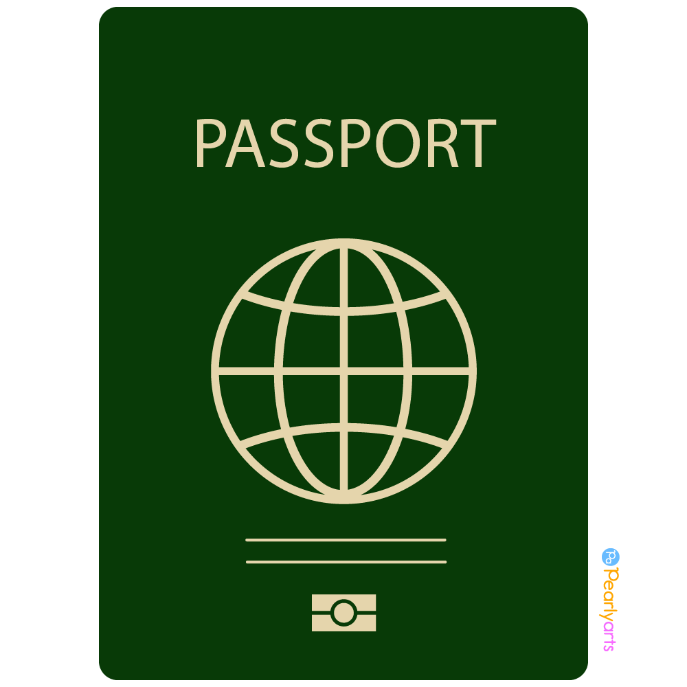 FREE Green Passport Clipart WM | Pearly Arts