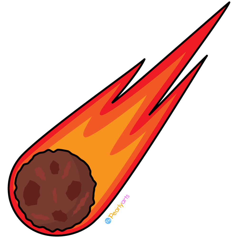 FREE Meteor Clipart with outline WM | Pearly Arts