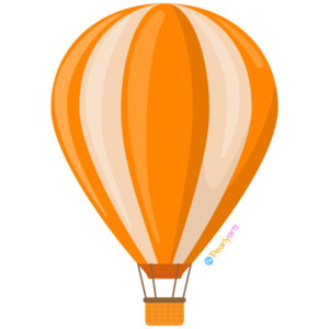FREE Orange Hot Air Balloon Clipart WM | Pearly Arts