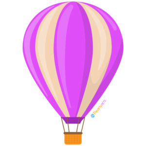 FREE Purple Hot Air Balloon Clipart WM | Pearly Arts