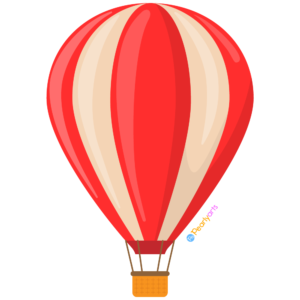FREE Red Hot Air Balloon Clipart WM | Pearly Arts