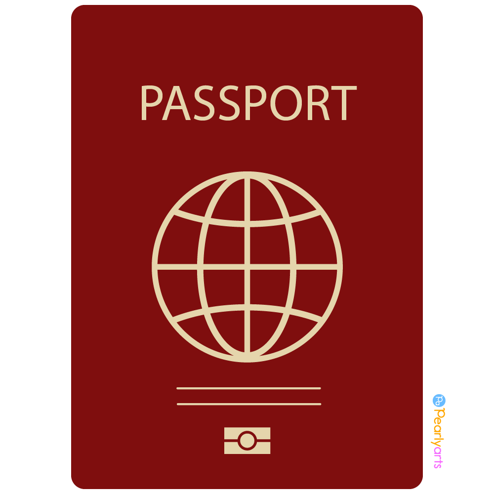 FREE Red Passport Clipart WM | Pearly Arts