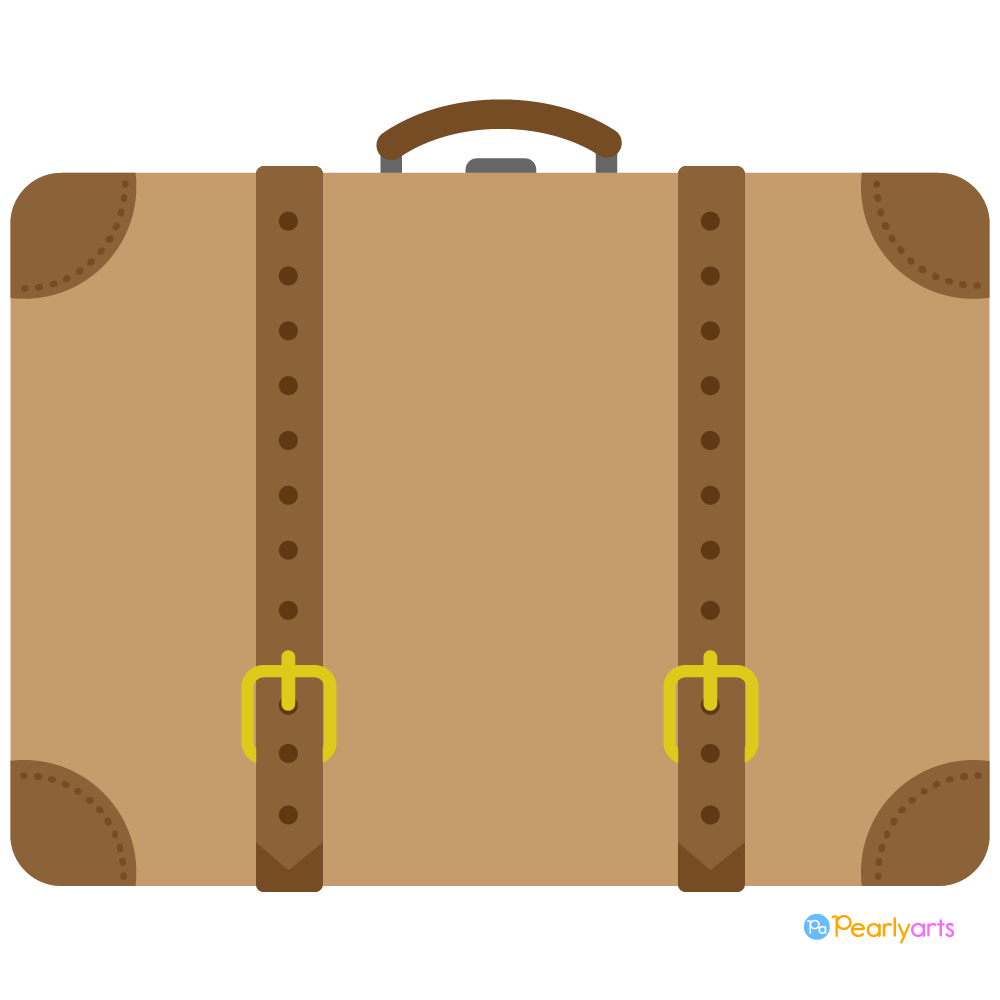 FREE Vintage Suitcase Clipart WM | Pearly Arts