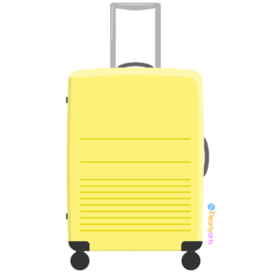 FREE Yellow Suitcase Clipart WM | Pearly Arts