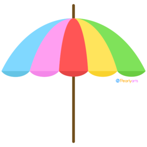 FREE Beach Umbrella Clipart WM | Pearly Arts