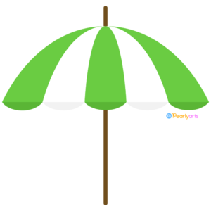 FREE Green and white Beach Umbrella Clipart | Pearly Arts