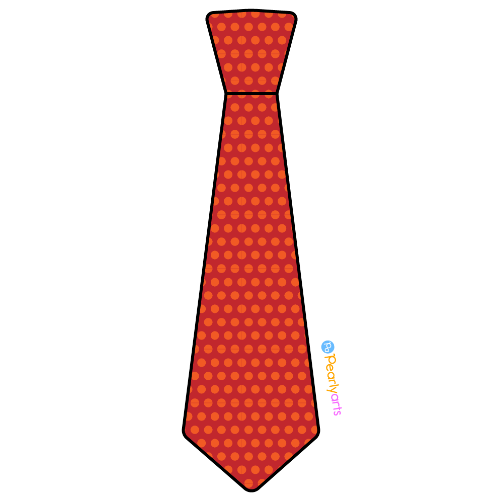 FREE Red Tie Clipart with outline WM | Pearly Arts