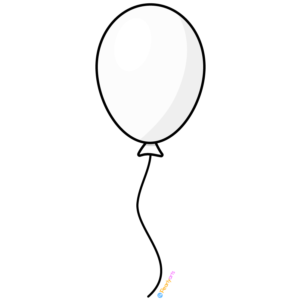 FREE White Balloon Clipart with outline WM | Pearly Arts