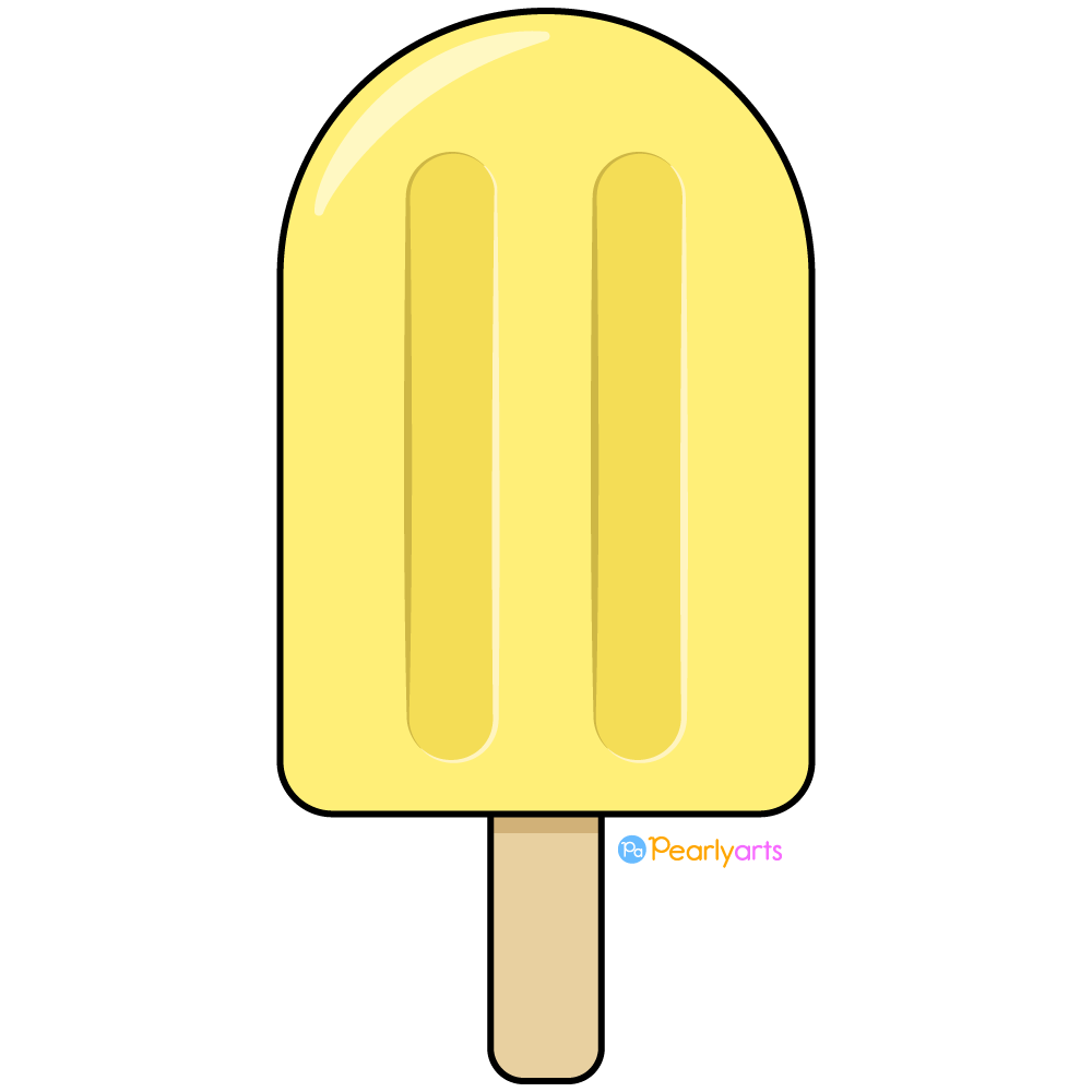 FREE Yellow Popsicle Clipart with outline WM | Pearly Arts