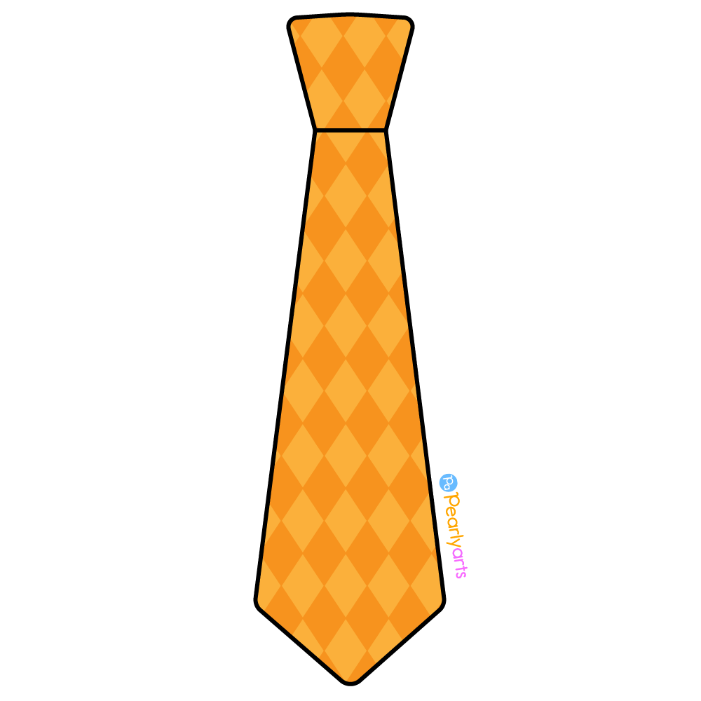 FREE Yellow Tie Clipart with Outline WM | Pearly Arts