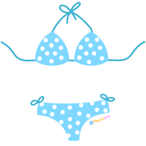 FREE Blue Bikini Clipart WM | Pearly Arts
