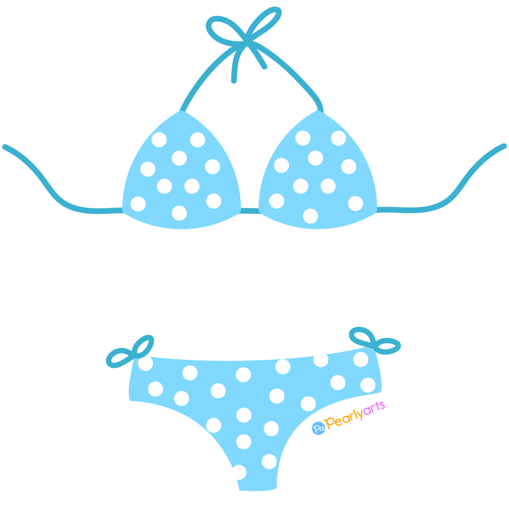 FREE Blue Bikini Clipart WM | Pearly Arts