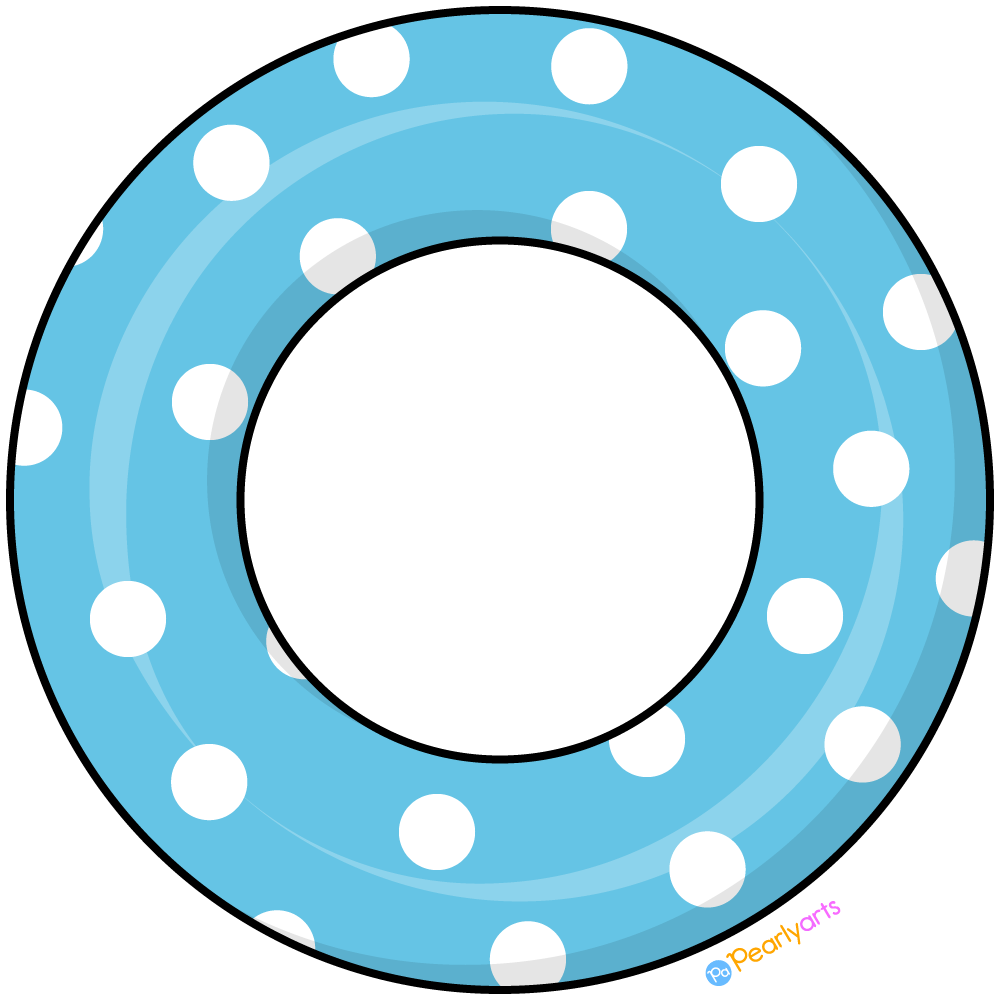 FREE Blue Pool Float Clipart with outline WM | Pearly Arts