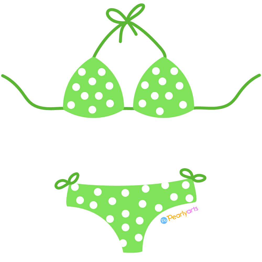 FREE Green Bikini Clipart WM | Pearly Arts