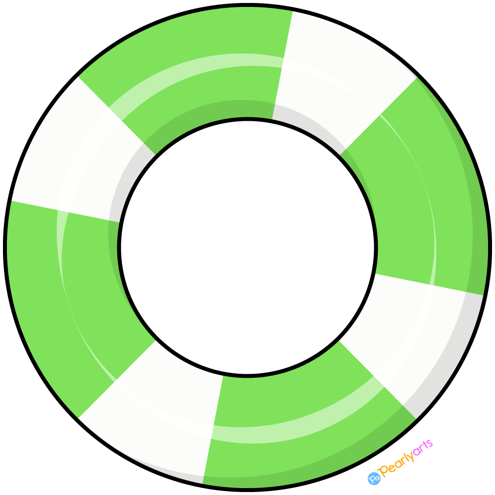 FREE Green Pool Float Clipart with outline WM | Pearly Arts