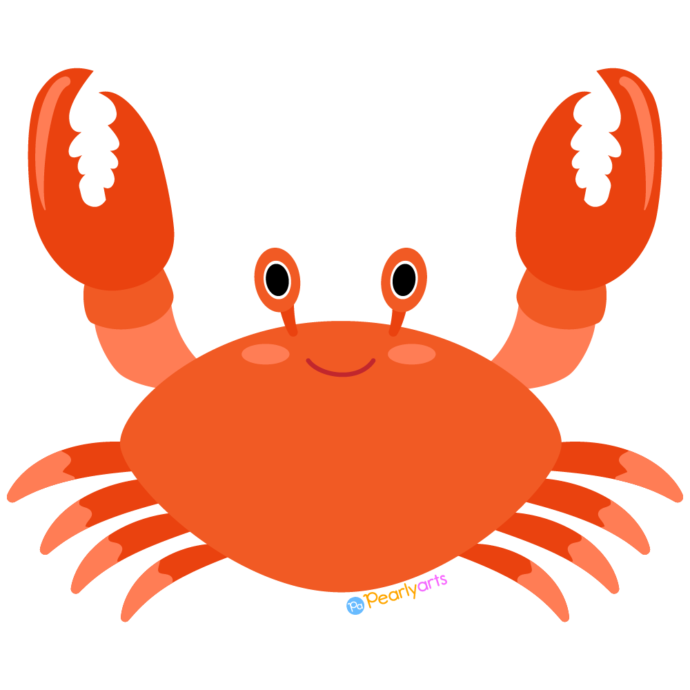 FREE Red Crab Clipart WM | Pearly Arts