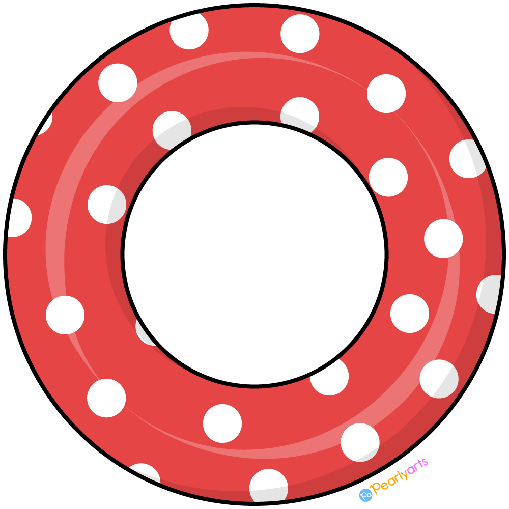 FREE Red Pool Float Clipart with outline WM | Pearly Arts