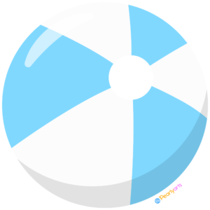 Free Blue and White Beach Ball Clipart WM | Pearly Arts