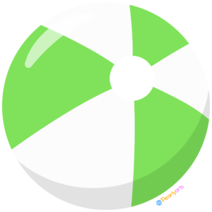 Free Green and White Beach Ball Clipart WM | Pearly Arts