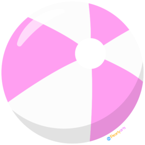 Free Pink and White Beach Ball Clipart WM | Pearly Arts