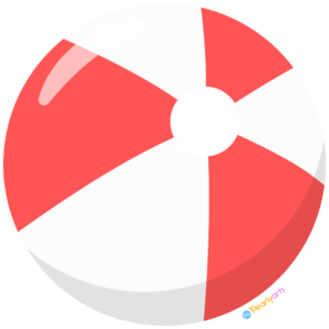 Free Red and White Beach Ball Clipart WM | Pearly Arts