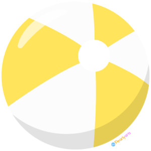 Free Yellow and White Beach Ball Clipart WM | Pearly Arts