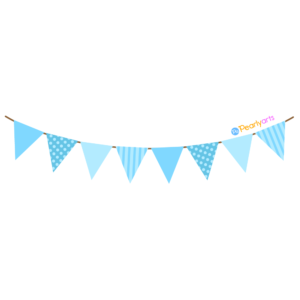 FREE Blue Pennant Banner Clipart WM | Pearly Arts