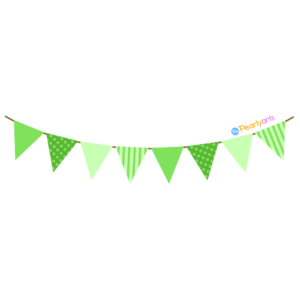 FREE Green Pennant Banner Clipart WM | Pearly Arts
