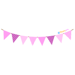 FREE Pink Pennant Banner Clipart WM | Pearly Arts