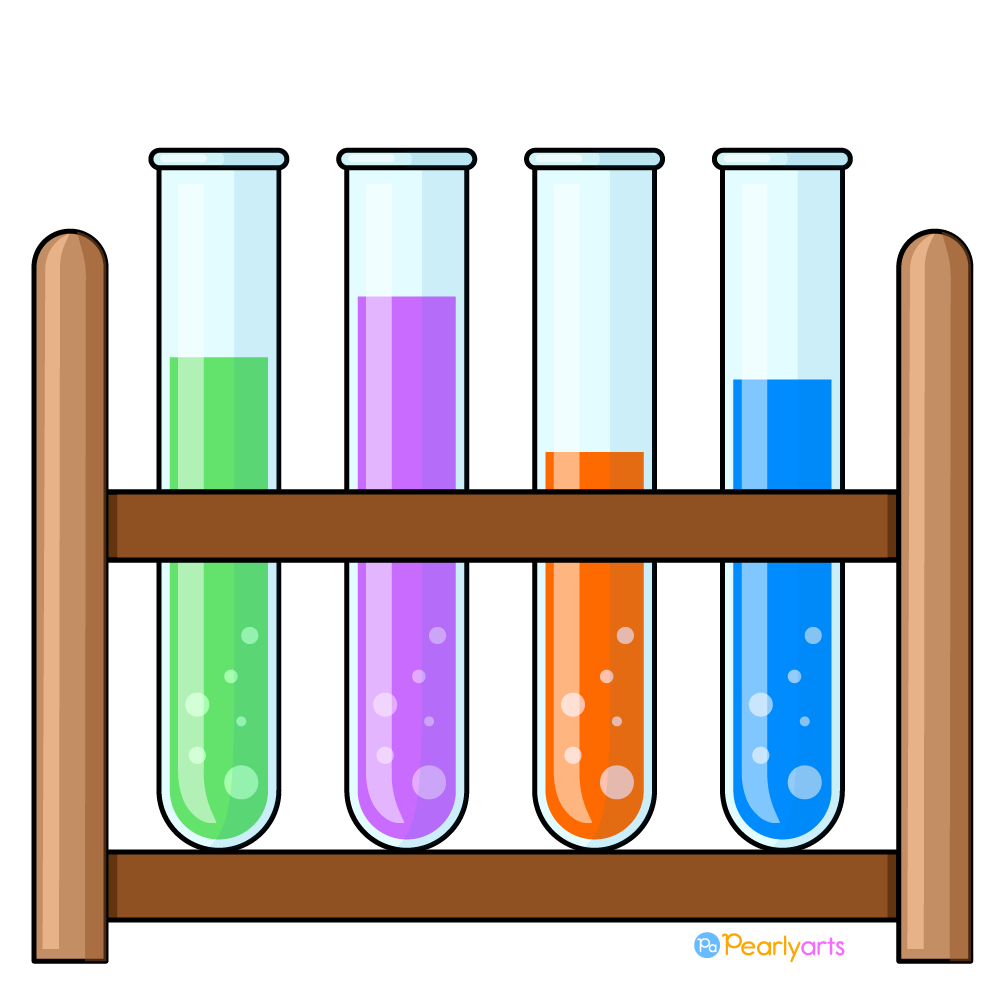 FREE Test Tubes Clipart with outline WM | Pearly Arts