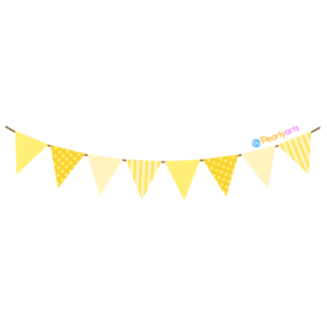 FREE Yellow Pennant Banner Clipart WM | Pearly Arts